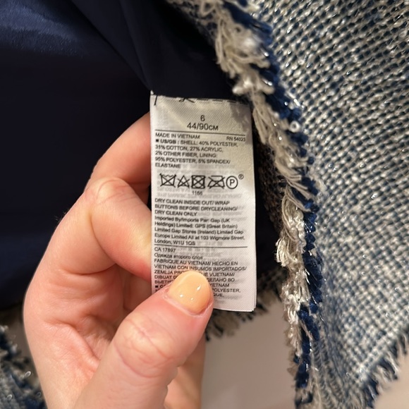 Women’s Blue and white structured jacket - Picture 3 of 3